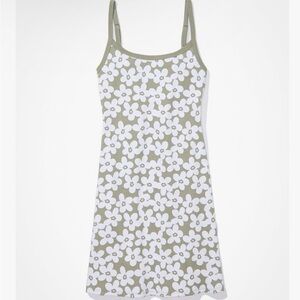 American Eagle Summer I Turned Pretty Ribbed Mini Dress Floral